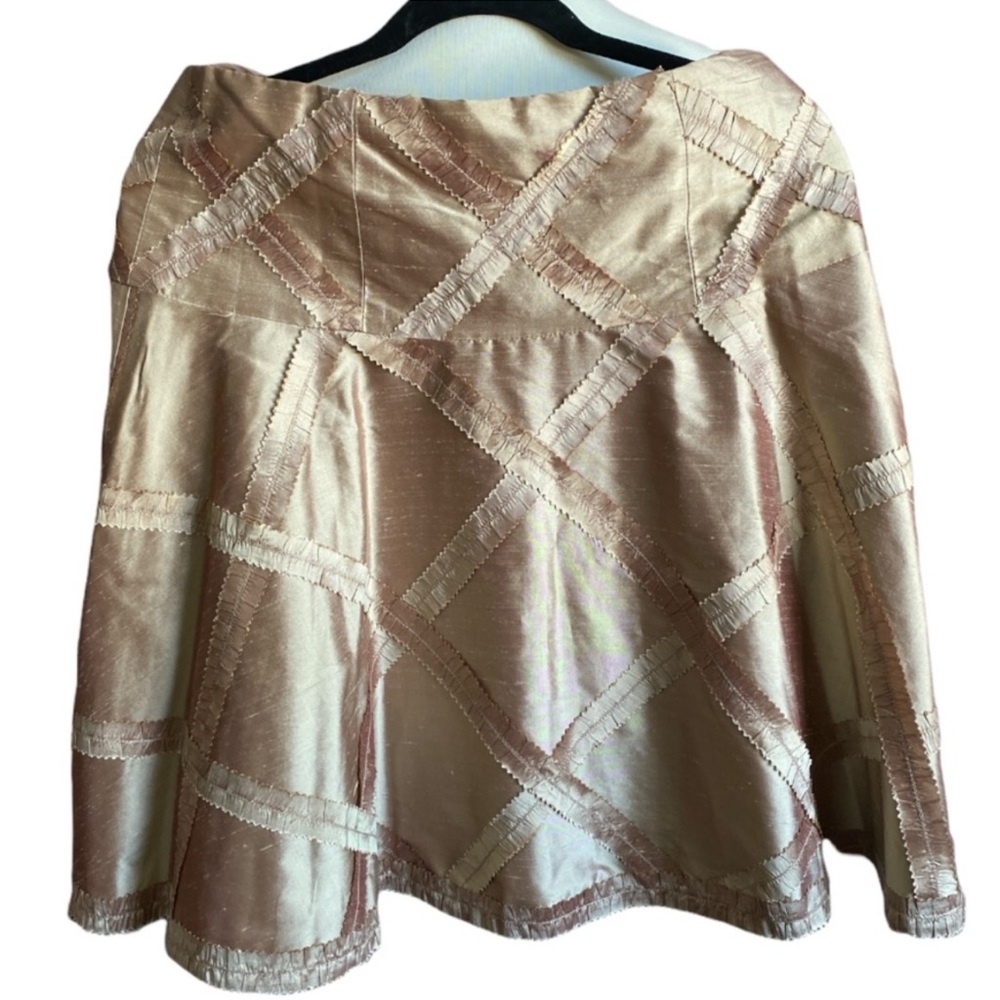 Nanette Lepore Champagne Blouse with Geometric Design